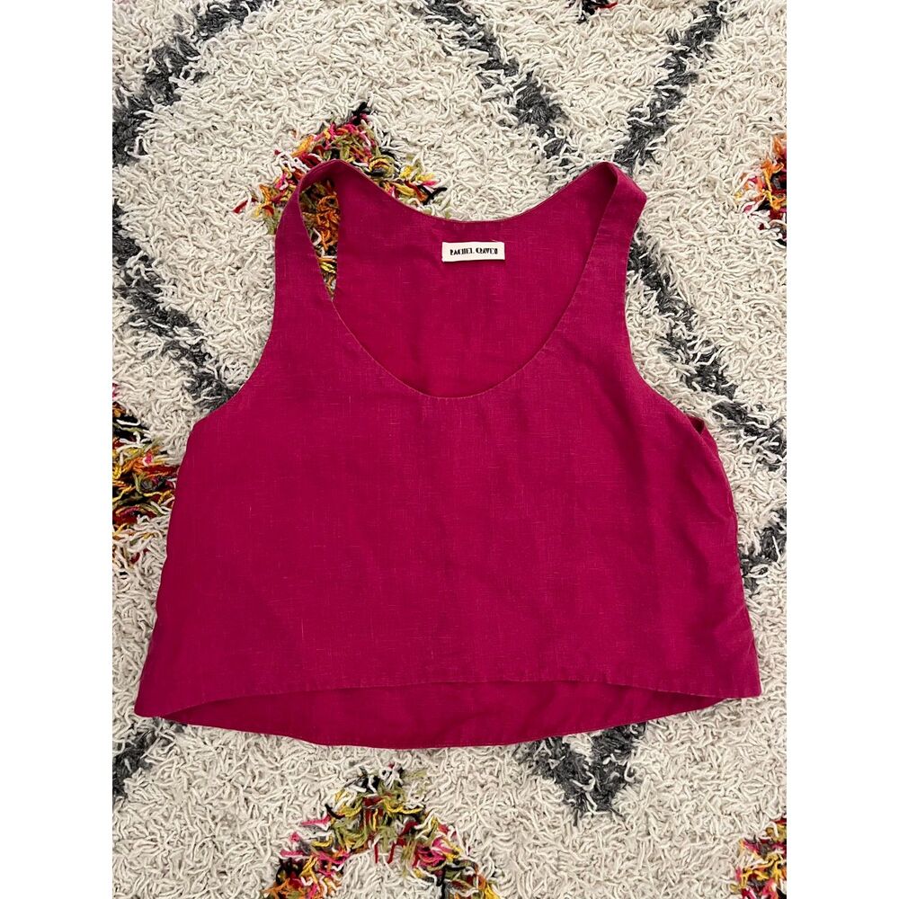 Rachel Craven Summer Leo Linen Tank Top - Magenta Pink